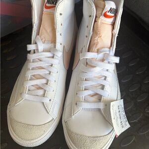 Nike White and pink High-Top Sneakers